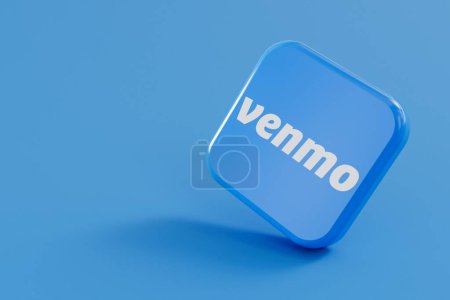 Téléchargez les photos : LONDRES, Royaume-Uni - Septembre 2023 : Venmo online payment sharing service provider company logo. Rendu 3D. - en image libre de droit