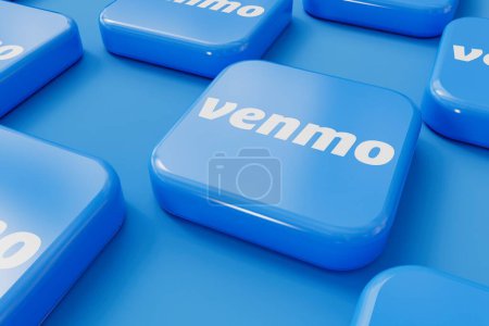 Photo for LONDON, UK - September 2023: Venmo online payment sharing service provider company logo. 3D Rendering. - Royalty Free Image