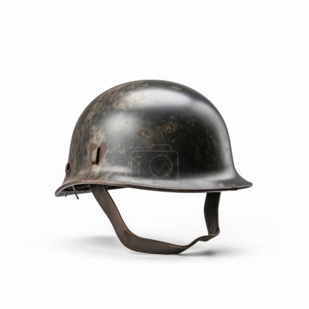 Téléchargez les photos : Un casque militaire vert historique vintage isolé sur fond blanc. - en image libre de droit