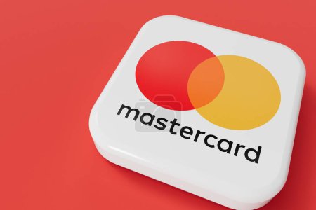 Téléchargez les photos : LONDRES, Royaume-Uni - Avril 2024 : Logo de l'entreprise de paiement et de services financiers Mastercard. Rendu 3D. - en image libre de droit