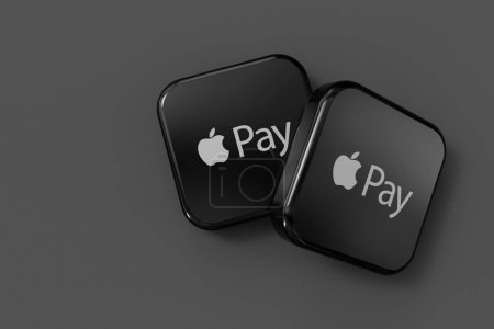 Photo for LONDON, UK - April 2024: Apple pay online payment service provider company logo. 3D Rendering. - Royalty Free Image