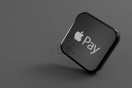 Photo for LONDON, UK - April 2024: Apple pay online payment service provider company logo. 3D Rendering. - Royalty Free Image
