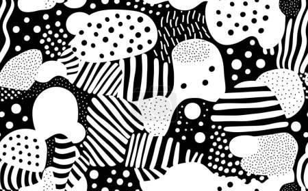 Illustration for Simple black and white abstract seamless pattern. - Royalty Free Image