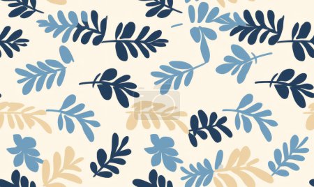 Illustration for Floral pattern made from abstract organic leaf shapes. Seamless modern pattern. - Royalty Free Image