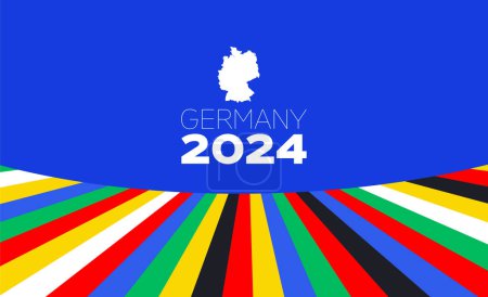 Ilustración de Alemania competición europea de fútbol 2024. Diseño de banner vectorial. - Imagen libre de derechos