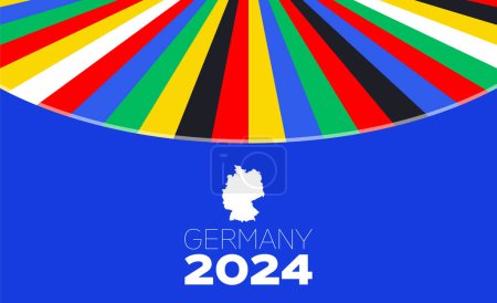 Ilustración de Alemania competición europea de fútbol 2024. Diseño de banner vectorial. - Imagen libre de derechos