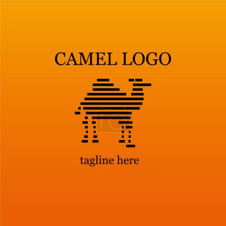 Illustration for Geometric logo icon camel  line technology - Royalty Free Image