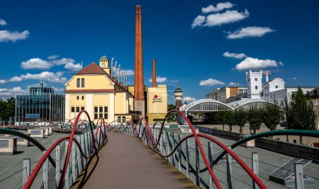 Pilsen, Czech Republic - August 16, 2022 - Pilsner Urquell Brewery from 1839, Pilsen town is known as the birthplace of the Pilsener beer style