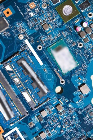 Photo for Motherboard from a laptop - closeup and detail of the laptop mainboard - Royalty Free Image