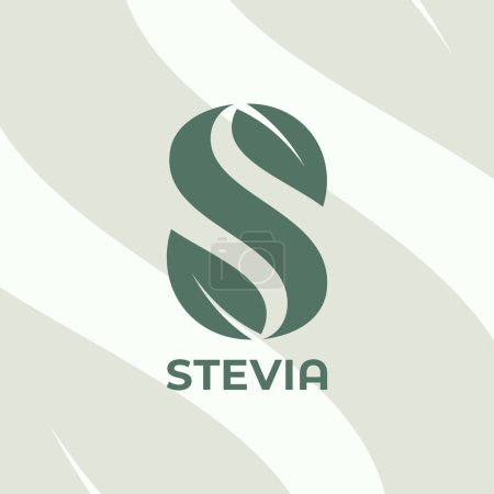 Téléchargez les photos : Logo lettre S avec feuilles vertes. Logo Stevia sur fond blanc 10 eps - en image libre de droit