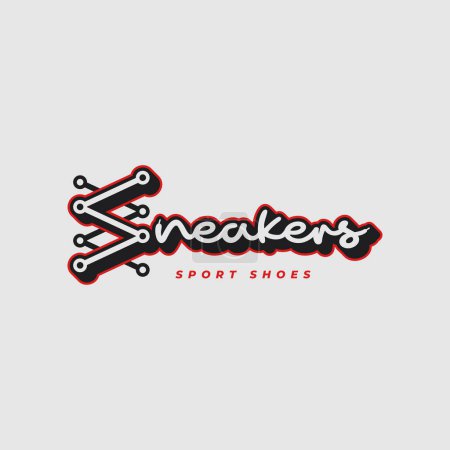 Téléchargez les photos : Sneakers Lettering Logo. Chaussures de sport lacets sur le dos blanc 10 eps - en image libre de droit