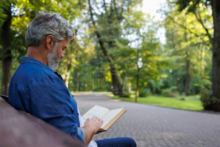 Lost in Literature: Man Absorbed in Park Reading