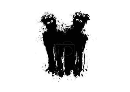 Téléchargez les illustrations : Deux fantômes abstraits faits d'encre noire - en licence libre de droit