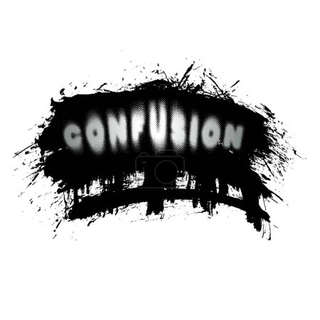 Ilustración de Grunge Monochrome Elemento Semitono. Inscripción abstracta "confusion" - Imagen libre de derechos