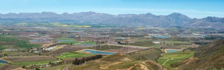 Photo for Panoramic view from the Gydo Pass towards Ceres and the Hex River Mountains in the Western Cape Province - Royalty Free Image