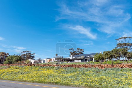 Photo for Elim, South Africa - Sep 21, 2022: The Black Oystercatcher Restaurant and Winery, next to road R43 between Elim and Bredasdorp - Royalty Free Image