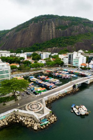 Photo for Rosa dos Ventos Anchorage Monument at Urca Neighborhood Aerial View in Rio de Janeiro, Brazil - Royalty Free Image