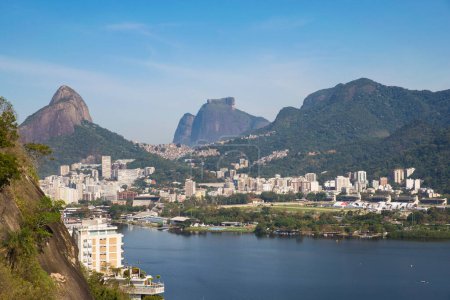 Photo for Beautiful view of Rio de Janeiro with the Lake and Mountains, Leblon and Ipanema District - Royalty Free Image