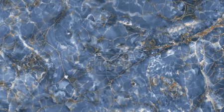 Foto de Diseño de fondo natural de mármol ónix, fondo de textura de mármol ónix azul, fondo abstracto azul - Imagen libre de derechos
