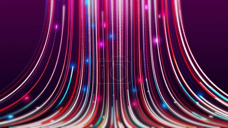 Photo for Futuristic high-speed digital data connection technology cyberspace with particles quantum beam data lines abstract background - Royalty Free Image