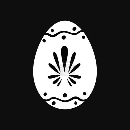 Black and white decorative Easter egg. Vector illustration
