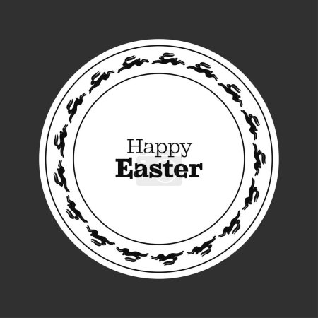 Black Easter pattern on holiday dish. Vector illustration