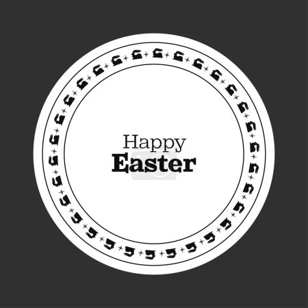 Modèle de Pâques noir sur le plat de vacances. Illustration vectorielle