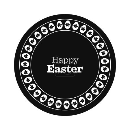 Happy Easter pattern on a festive dish. Vector illustration