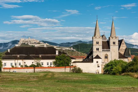 Photo for View of Spisky Castle (L) and Cathedral (R) in Slovakia - Royalty Free Image