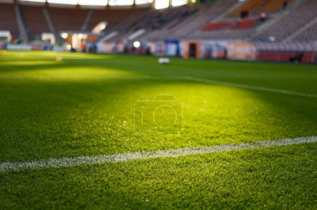 Photo for Grass at the football stadium during sunny afternoon - Royalty Free Image