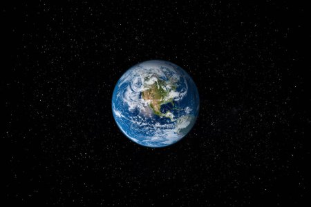 Foto de Planeta Tierra en el Espacio rodeado de Estrellas. Esta imagen elementos proporcionados por la NASA. - Imagen libre de derechos