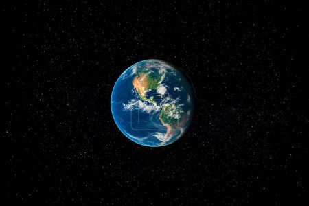 Foto de Planeta Tierra en el Espacio rodeado de Estrellas. Esta imagen elementos proporcionados por la NASA. - Imagen libre de derechos