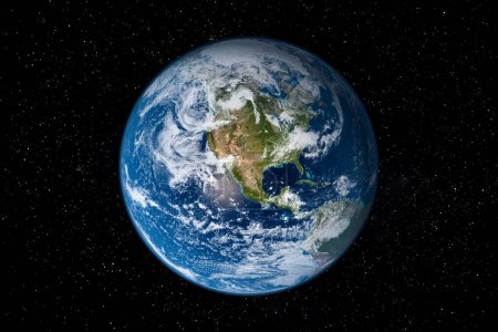 Foto de Planet Earth in Space surrounded by Stars showing North America. This image elements furnished by NASA. - Imagen libre de derechos