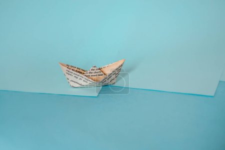 Photo for Paper boat with white paper boats - Royalty Free Image