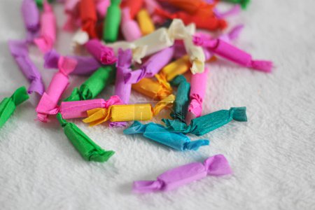 Photo for Colorful of candy in paper bag - Royalty Free Image
