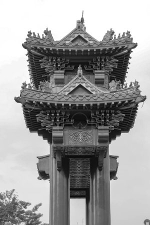 Photo for The temple in the city of the most famous landmark in the background - Royalty Free Image