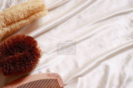 Photo for Close up natural sponges  and haircomb - Royalty Free Image