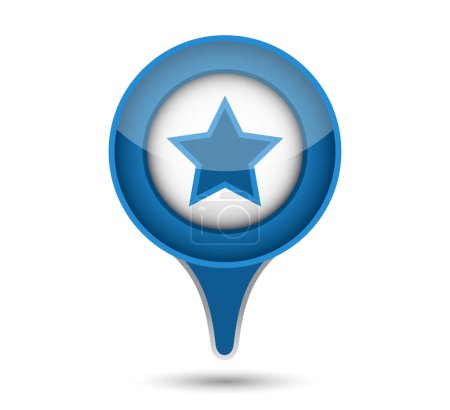 Illustration for Map Pointer With Star. Flat icon - Royalty Free Image