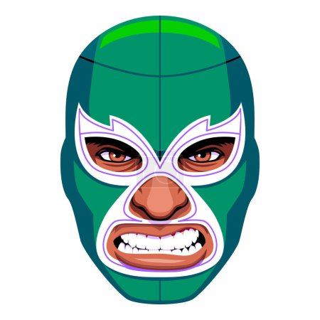 Illustration for Vector Mexican Masked Wrestler Character Isolated - Royalty Free Image