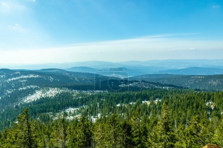 Photo for Spring hike in the Bavarian Forest from the Groer Arbersee to the Groer Arber summit - Bavaria - Germany - Royalty Free Image