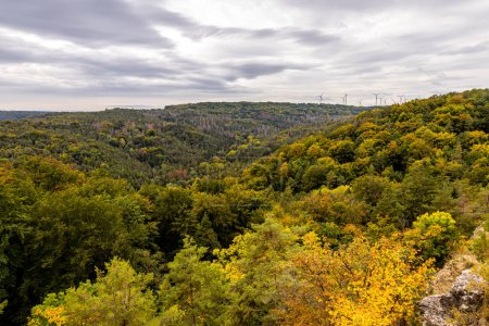 Photo for Beautiful colourful autumn hike along the Saale-Horizontale near Jena - Thuringia - Germany - Royalty Free Image