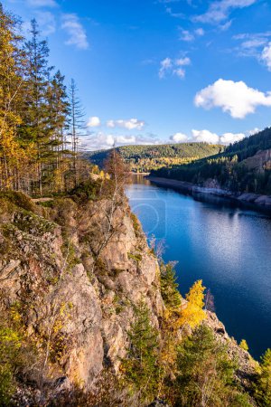 Photo for Autumn hike around the Ohratal dam near Luisenthal - Thuringian Forest - Thuringia - Germany - Royalty Free Image