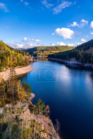 Photo for Autumn hike around the Ohratal dam near Luisenthal - Thuringian Forest - Thuringia - Germany - Royalty Free Image