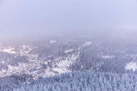 Caminata corta de invierno a través de la nieve profunda en el bosque de Turingia cerca de Oberhof - Turingia - Alemania