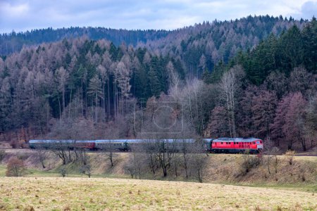 Photo for The special train "Winterblitz" shortly before entering Schmalkalden - Thuringia - Germany - Royalty Free Image