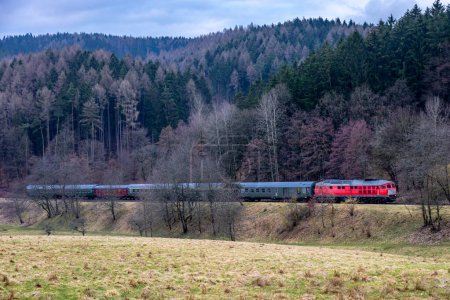 Photo for The special train "Winterblitz" shortly before entering Schmalkalden - Thuringia - Germany - Royalty Free Image