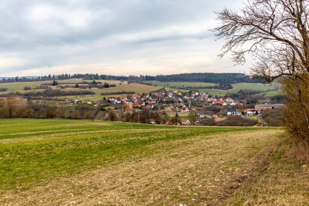 Short cycle tour to the Dolmar near Khndorf in icy temperatures and frosty paths - Thuringia - Germany