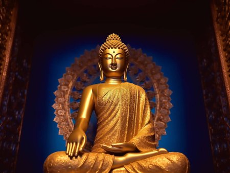 Wesak Day, eine Fotografie der Buddha-Statue im Freien