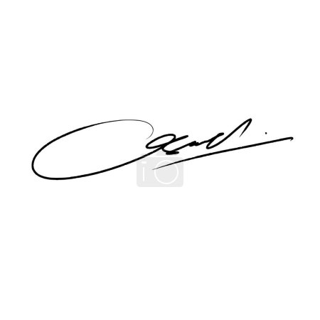 Illustration for Letter C abstract signature ideas. Vector with alpha channel. Illustration made with a digital brush pen . black writing color and white background for raster file types and alpha channel for vector files. - Royalty Free Image