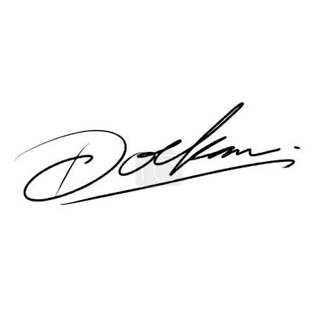 Illustration for Letter D abstract signature ideas. Vector with alpha channel. Abstract signature idea starting with the letter D. Illustration made with a brush pen. black writing color and white background for raster file types and alpha channel for vector files. - Royalty Free Image
